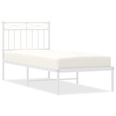 vidaXL Metal Bed Frame without Mattress with Headboard White 80x200cm 2