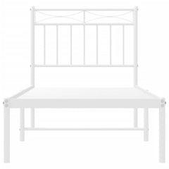 vidaXL Metal Bed Frame without Mattress with Headboard White 80x200cm 5
