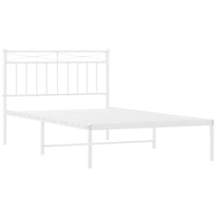 vidaXL Metal Bed Frame without Mattress with Headboard White 100x200cm 5
