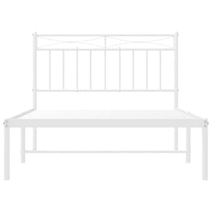 vidaXL Metal Bed Frame without Mattress with Headboard White 100x200cm 6