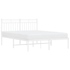 vidaXL Metal Bed Frame without Mattress with Headboard White 140x200cm 3