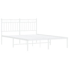 vidaXL Metal Bed Frame without Mattress with Headboard White 140x200cm 4