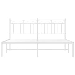 vidaXL Metal Bed Frame without Mattress with Headboard White 150x200cm 6