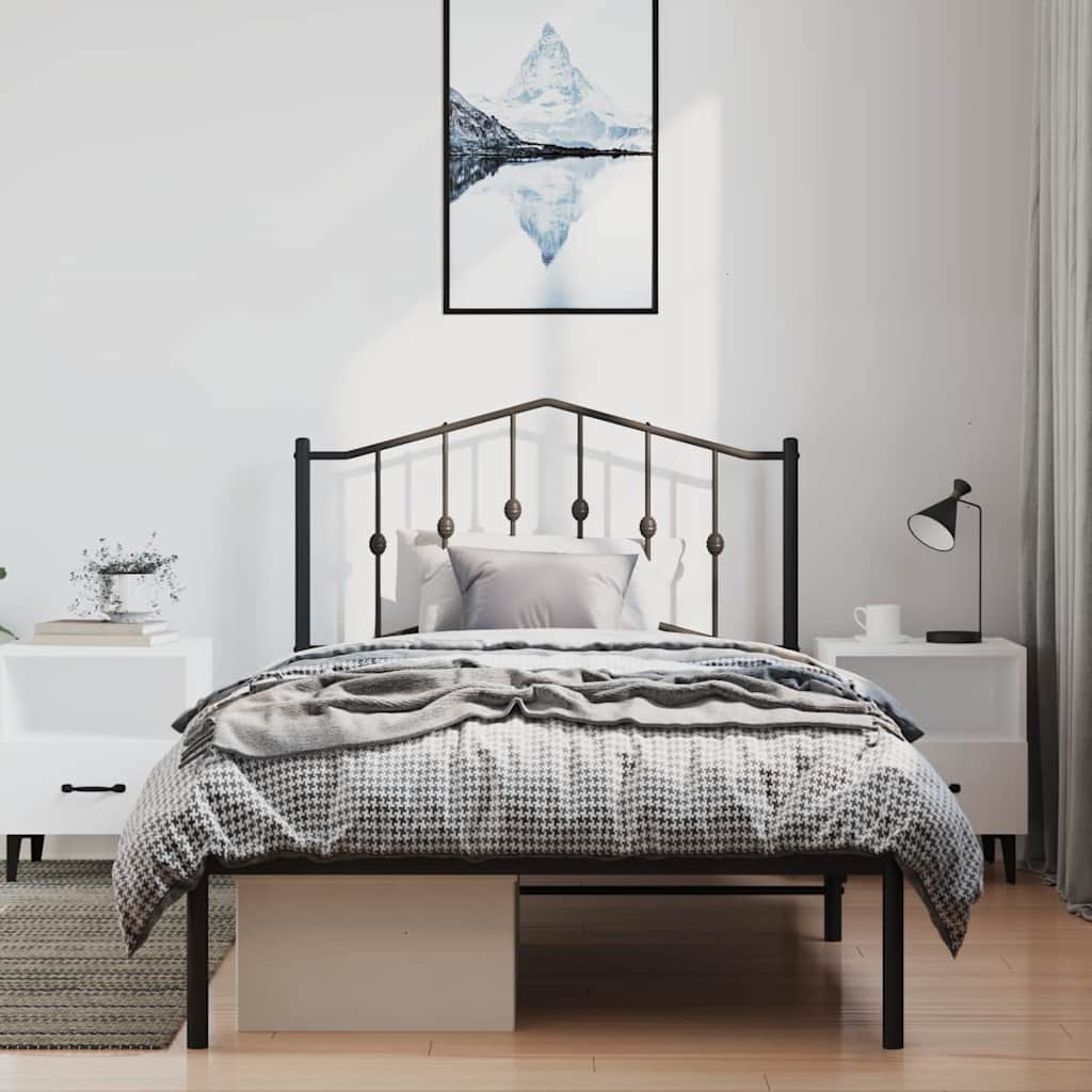 vidaXL Bed Frame | Black | Powder-coated steel | Single | Bed Frame 3