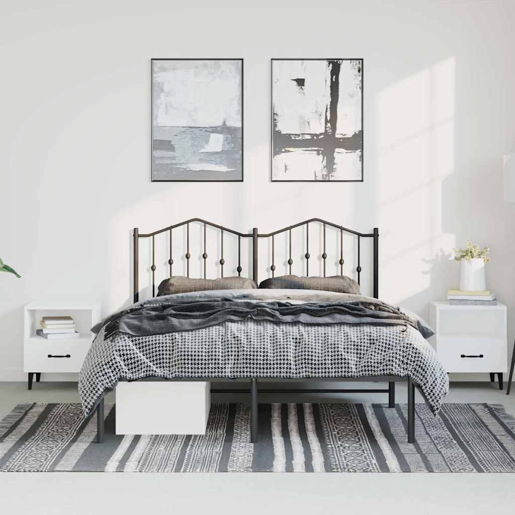vidaXL Bed Frame | Black | Powder-Coated Steel | Large | Bed Frame | Rectangular 3