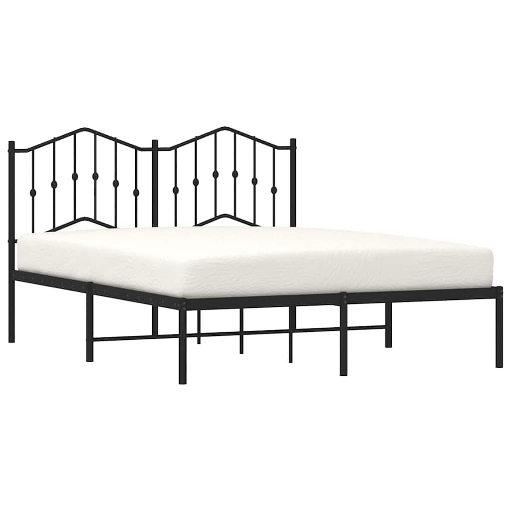 vidaXL Bed Frame | Black | Powder-Coated Steel | Large | Bed Frame | Rectangular 4