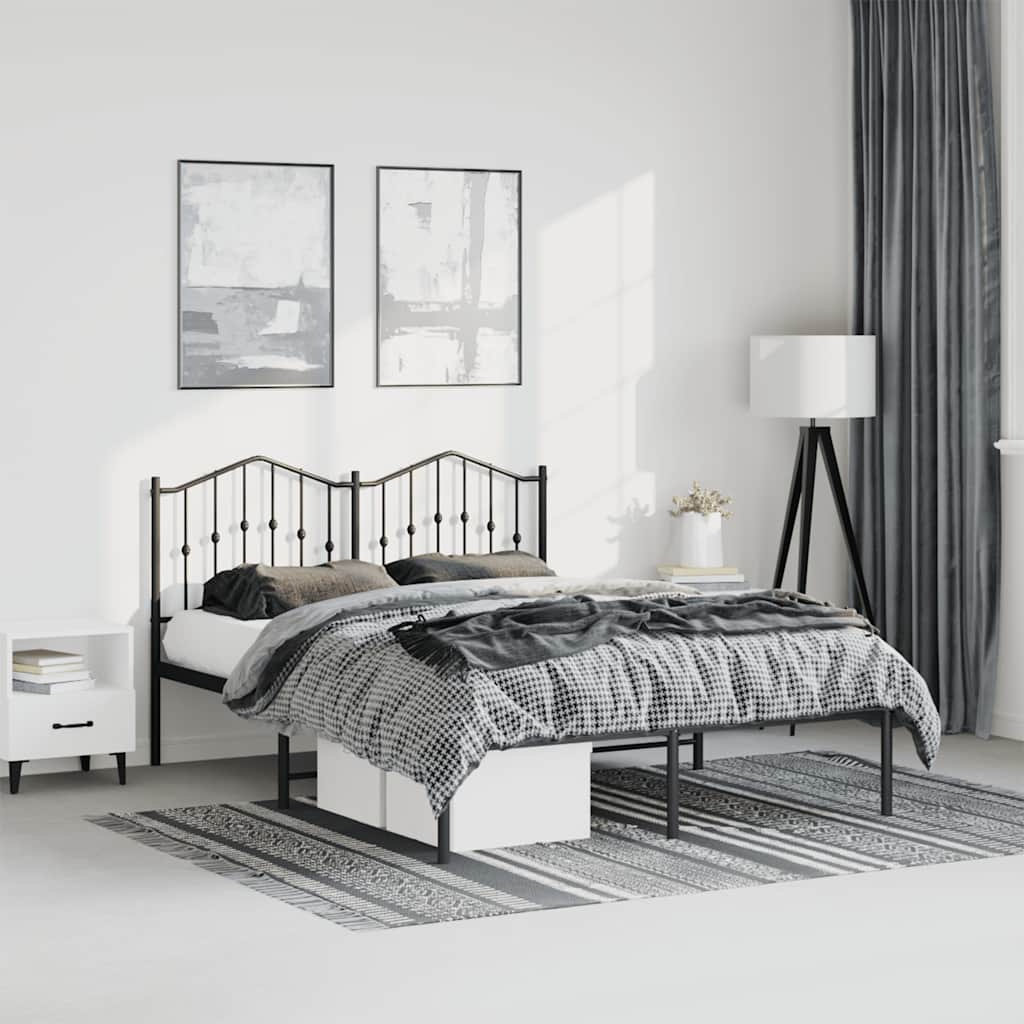 vidaXL Bed Frame | Black | Powder-Coated Steel | Large | Bed Frame | Rectangular 1