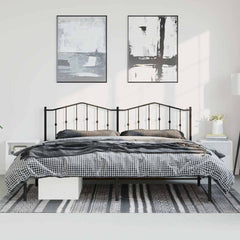 vidaXL Bed Frame | Black | Steel | Double | Bed Frame | Rectangular | Modern 3