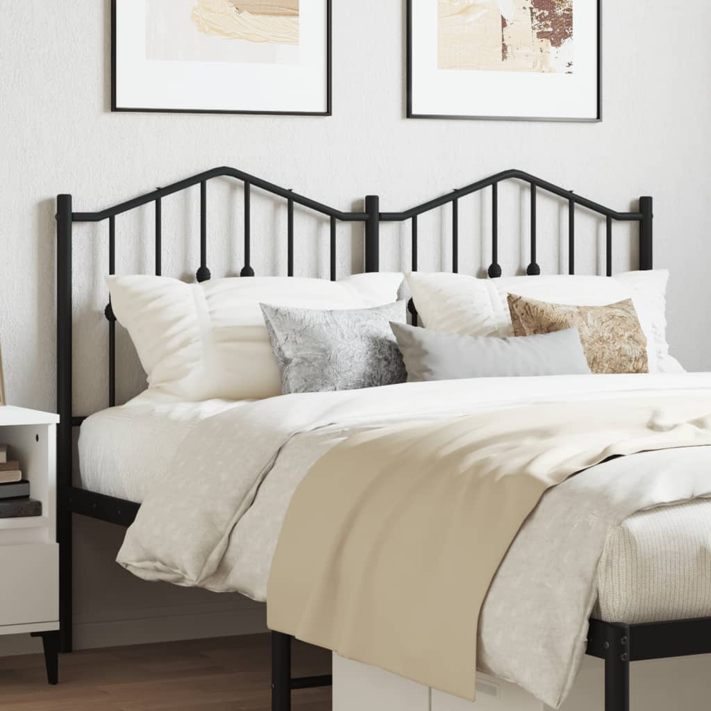 vidaXL Metal Replace Headboard Black 150 cm 1