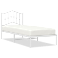 vidaXL Metal Bed Frame without Mattress with Headboard White 90x190cm 2