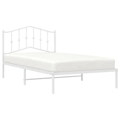 vidaXL Metal Bed Frame without Mattress with Headboard White 107x203cm 3