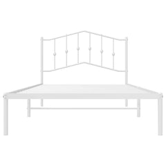 vidaXL Metal Bed Frame without Mattress with Headboard White 107x203cm 5