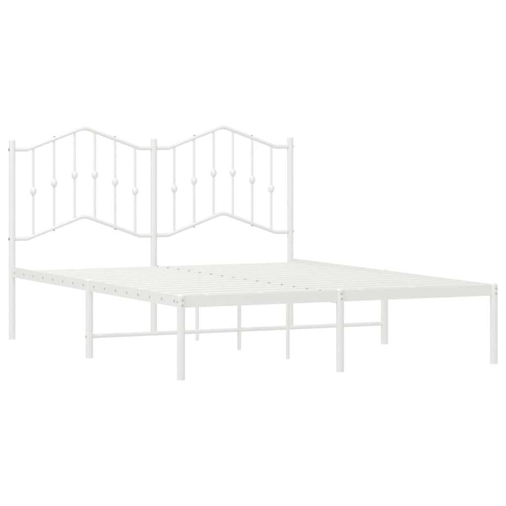 vidaXL Bed Frame | White | Steel | 135x190 cm | Bed Frame | Rectangular 5
