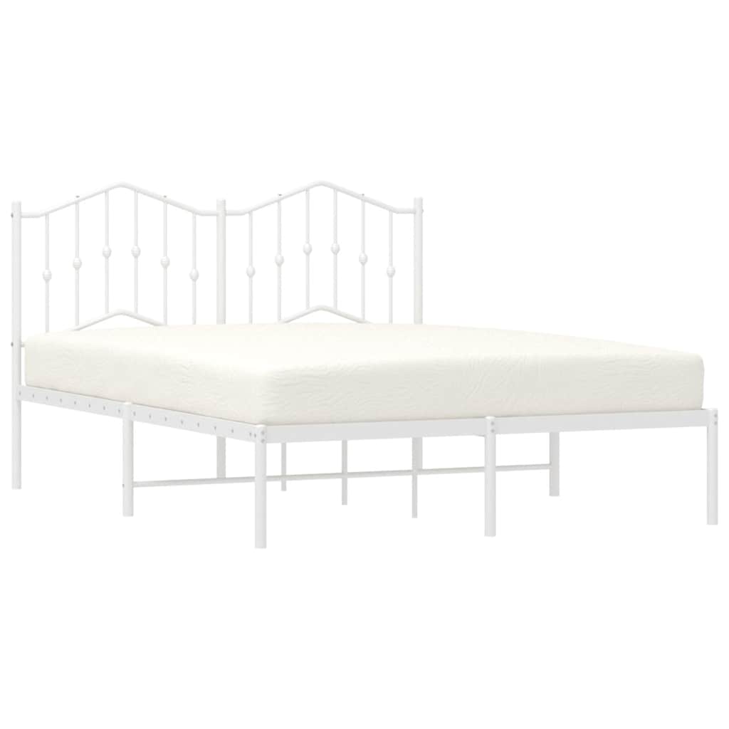 vidaXL Bed Frame | White | Powder-Coated Steel | King | Bed Frame | Rectangular 4