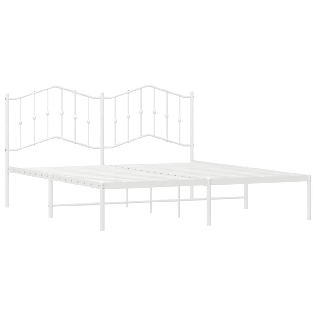 vidaXL Bed Frame | White | Steel | 183x213 cm | Bed Frame | Rectangular 5