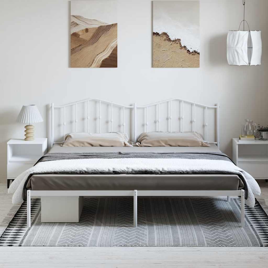 vidaXL Bed Frame | White | Steel | 193x203 cm | Bed Frame | Rectangular 3