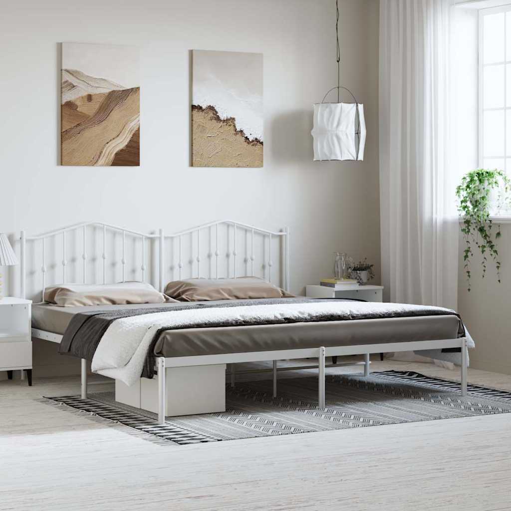 vidaXL Bed Frame | White | Steel | 193x203 cm | Bed Frame | Rectangular 1