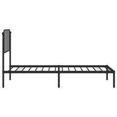 vidaXL Metal Bed Frame without Mattress with Headboard Black 90x200cm 6