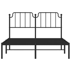 vidaXL Metal Bed Frame without Mattress with Headboard Black 135x190cm 6