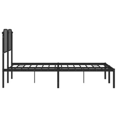 vidaXL Metal Bed Frame without Mattress with Headboard Black 140x190cm 6