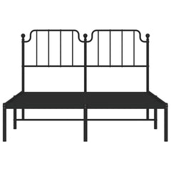 vidaXL Metal Bed Frame without Mattress with Headboard Black 150x200cm 6