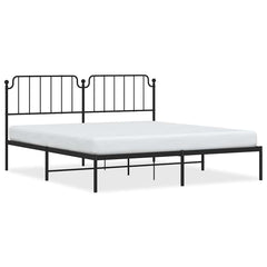 vidaXL Metal Bed Frame without Mattress with Headboard Black 183x213cm 2