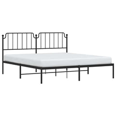 vidaXL Metal Bed Frame without Mattress with Headboard Black 183x213cm 4
