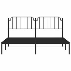 vidaXL Metal Bed Frame without Mattress with Headboard Black 183x213cm 6