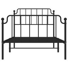 vidaXL Metal Bed Frame without Mattress with Footboard Black 100x200cm 6