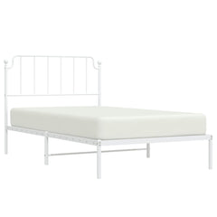 vidaXL Metal Bed Frame without Mattress with Headboard White 107x203cm 3