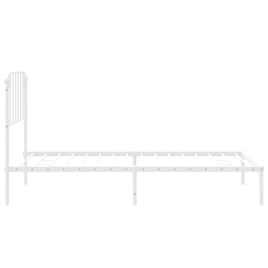 vidaXL Metal Bed Frame without Mattress with Headboard White 107x203cm 6