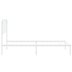 vidaXL Metal Bed Frame without Mattress with Headboard White 107x203cm 6