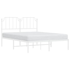 vidaXL Metal Bed Frame without Mattress with Headboard White 150x200cm 4