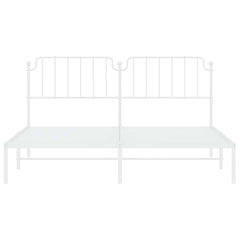 vidaXL Metal Bed Frame without Mattress with Headboard White 183x213cm 6