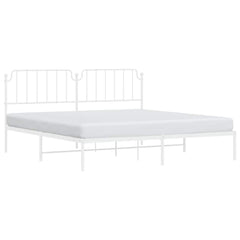 vidaXL Metal Bed Frame without Mattress with Headboard White 193x203cm 4