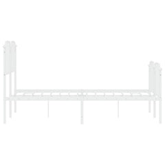 vidaXL Metal Bed Frame without Mattress with Footboard White 120x200cm 6