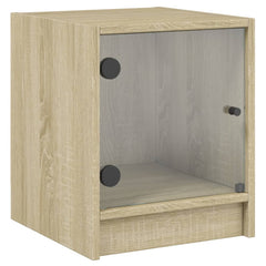 vidaXL Bedside Cabinets with Glass Doors 2 pcs Sonoma Oak 35x37x42 cm 6