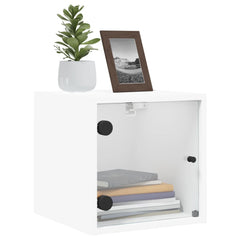 vidaXL Bedside Cabinets with Glass Doors 2 pcs White 35x37x35 cm 4