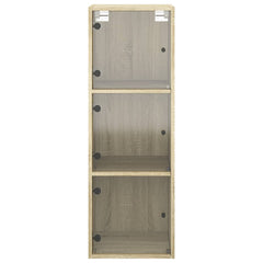 vidaXL Wall Cabinet with Glass Doors Sonoma Oak 35x37x100 cm 6