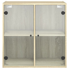 vidaXL Wall Cabinet with Glass Doors Sonoma Oak 68x37x68.5 cm 6