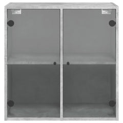Wall Cabinet with Glass Doors Concrete Grey, image 6