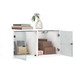 vidaXL Wall Cabinet with Glass Doors White 68.5x37x35 cm 5