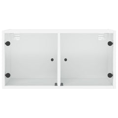 vidaXL Wall Cabinet with Glass Doors White 68.5x37x35 cm 6