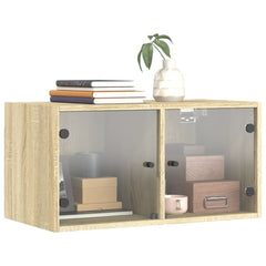 vidaXL Wall Cabinets with Glass Doors 2 pcs Sonoma Oak 68.5x37x35 cm 4
