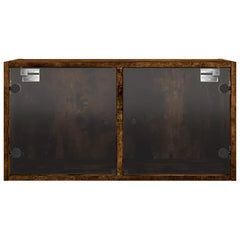 vidaXL Wall Cabinet with Glass Doors Smoked Oak 68.5x37x35 cm 6