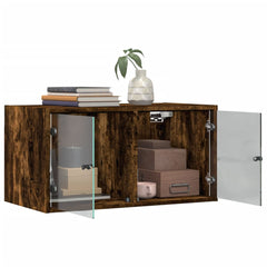 vidaXL Wall Cabinets with Glass Doors 2 pcs Smoked Oak 68.5x37x35 cm 5