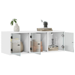 Wall Cabinet with Glass Doors White, image 5