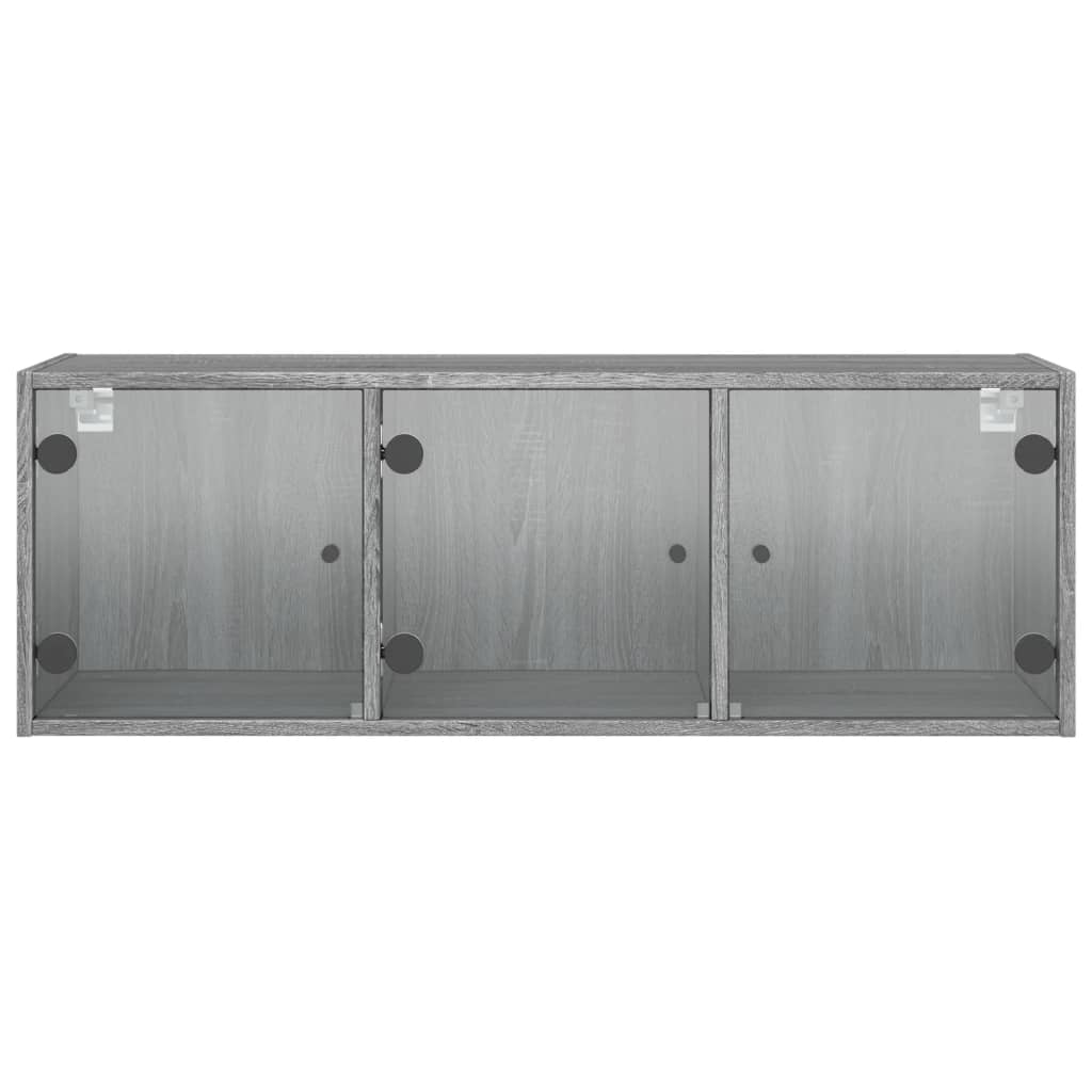 vidaXL Wall Cabinet with Glass Doors Grey Sonoma 102x37x35 cm 6