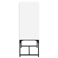 Side Cabinet with Glass Doors 69x37x100 cm White