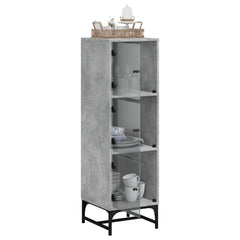 vidaXL Highboard with Glass Doors Concrete Grey 35x37x120 cm 5